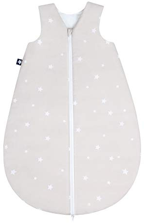 Julius Zöllner Baby Sommerschlafsack aus 100% Baumwolle, Größe 90, 12-24 Monate, Standard 100 by OEKO-TEX, made in Germany, Star beige