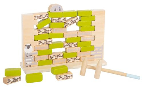 small foot Wackelmauer 4 Friends aus Holz, Gesellschaftsspiel für Kinder, inkl. zwei Hämmern, ab 4 Jahren, 12237
