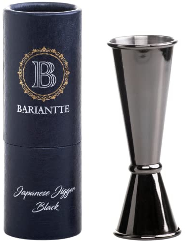 BARIANTTE Cocktail Jigger for Bartending, 2 oz 1 oz Japanese Measuring Shot Glass - Black