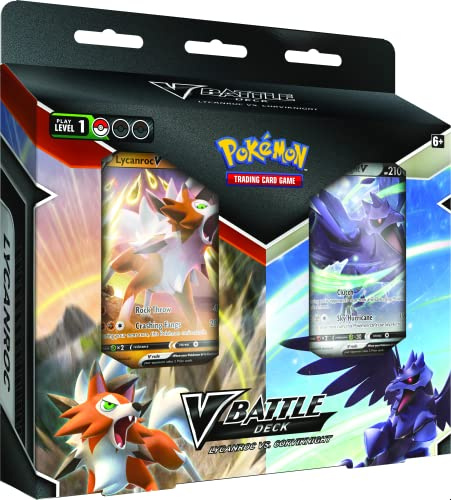 Pokémon | Paquete de mazos de Lycanroc V vs Corviknight V Battle Deck Bundle | Juego de Cartas | A Partir de 6 años | 2 Jugadores | 10 Minutos de Juego