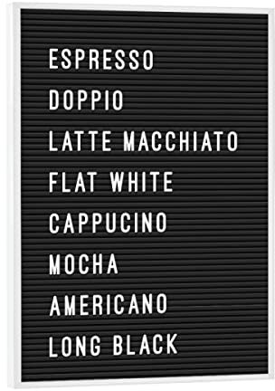 artboxONE Poster mit weißem Rahmen 18x13 cm Typografie Letterboard Kaffee - Bild Board Board Coffee