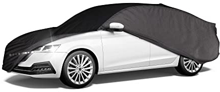 WALSER CarComfort Telo Copriauto da Interno Elasticizzato Indoor Eco - Morbido e Antipolvere, Copertura Protettiva per Auto Station Wagon, Protezione Completa in Garage, Misura 6 nero