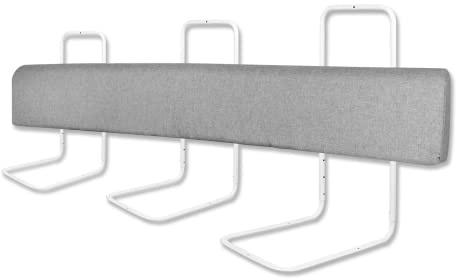 Froadp Rausfallschutz Bett Bettgitter für Kleinkinder Höhenverstellbar Bettkantenschutz mit Reißverschluss und Druckknopfleiste Tragbare Bettschutzgitter für 0-3 Jahre alte Kinder (180 cm, Leinengrau)