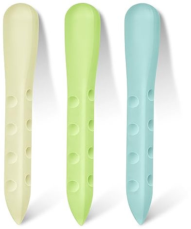 OFFCUP Radiergummi, 3 Stück, dreieckig, Gummi, weich, 2B, Lochpositionierung, ungiftig, für Schüler und Kinder, Blau, Grün, Gelb