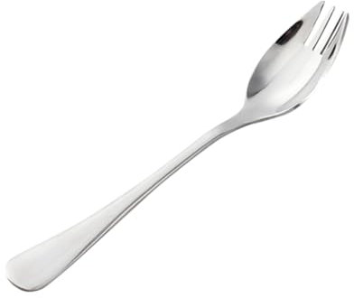Milisten 6pcs Stainless Steel Dual-Purpose Sporks Portable Salad Serving Spoons Picnic Spork Set for Home and Outdoor Camping Dishwasher Safe