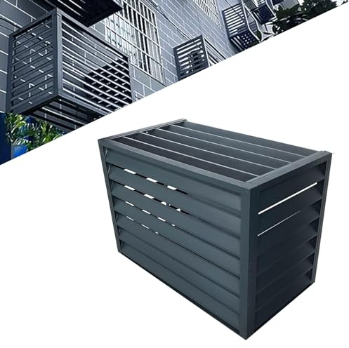 Gguwug 1.5P Climatiseur Mural Aluminium Composite caisson anti bruit pompe a chaleur support climatiseur exterieur cache clim,Étanche À La Poussière Et À L'eau Pour Intérieur Extérieur Support