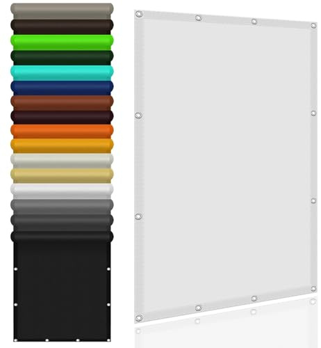 Toldo Vela de Sombra Rectangular 3 x 6 m Poliéster PES con Protección UV Red de Sombra de Tela para Sombra con Cuerdas Tensoras, para Patio Patio Exterior Piscina, Blanco