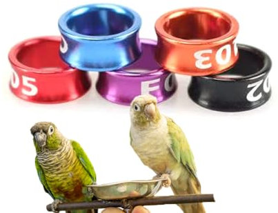 MRLILIN Tauben-Fußkettchen, Haustierzubehör, 4–8 mm, gemischte Farbe, Zufallszahl, Hühnerring, Taubenfußring, Aluminium-Beinring, Tauben-Identifikationsband (offener Ring) 50 Stück Mixed colors8.0mm
