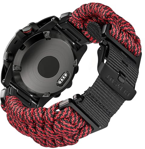 torbollo Armband Kompatibel mit Paracord 550 Militär Robustes Schnellverschluss Nylon Uhrenarmband für Fenix 7/Fenix 5 /Fenix 6/Forerunner 965/Approach/MARQ/quatix Ersatzband für Männer