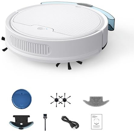 NCONCO Robot aspirador, control de aplicación, succión fuerte de 2000 Pa, 80 minutos de aspiración constante, acción silenciosa, aspiradora robótica 3 en 1 con trapeador, ideal para pelo de mascotas,