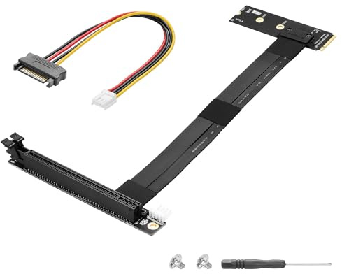 CERRXIAN Câble d'extension graphique M.2 NGFF vers PCI-e 16x, 90 degrés gauche M.2 NGFF clé vers PCI-Express 16X (droite)