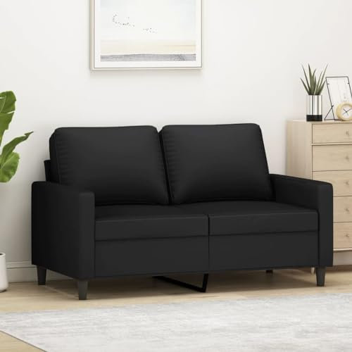 Willood 2-Sitzer-Sofa Couch für Wohnzimmer, Polstersofa mit Metallgestell, Loungesofa Zweisitzer Wohnzimmersofa Wohnzimmermöbel Schwarz 120 cm Samt