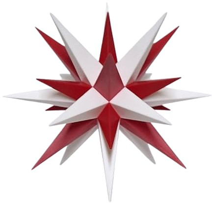 Herrnhuter Original Stern - 13 cm - innen - (Weiss/Rot) - Inkl. notwendigem Netzteil