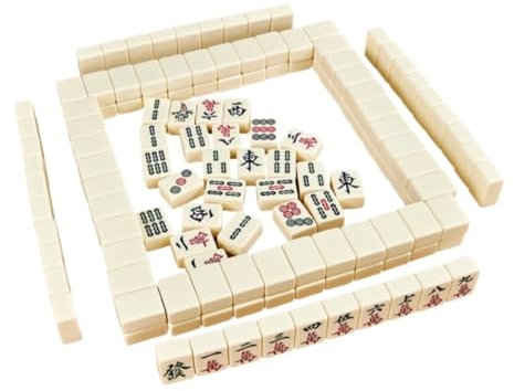 MDWZH Mahjong Set Chinesisches Mahjong 144 Nummerierte Chinesische Traditionelle Mahjong-Spiele Mit Aufbewahrungstasche Mahjong Erwachsene(38mm)