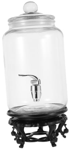 Ciieeo Frasco De Vidrio Para Vino Bote Sellado Recipiente Grifo y Base Antideslizante