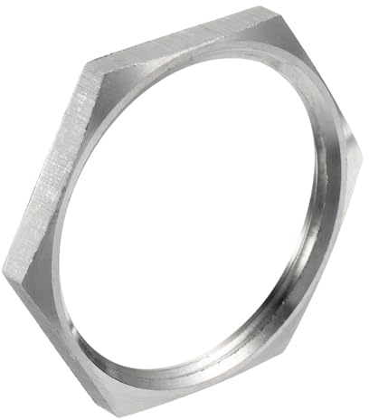 QUARKZMAN Tuerca de Bloqueo Hexagonal para Conexión de Tubería de Fundición, Tuerca de Bloqueo Hexagonal de Acero Inoxidable 304 Npt 1-1/2 Rosca Hembra para Fontanería Fija, Escoba de Agua