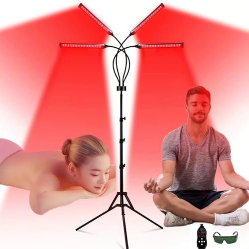 Lampe de luminothérapie rouge, panneau de lumière rouge proche infrarouge 660 nm et 850 nm pour le visage, le dos, le cou, les épaules, le corps, la taille,les jambes,soulagement de la douleur,420 LED