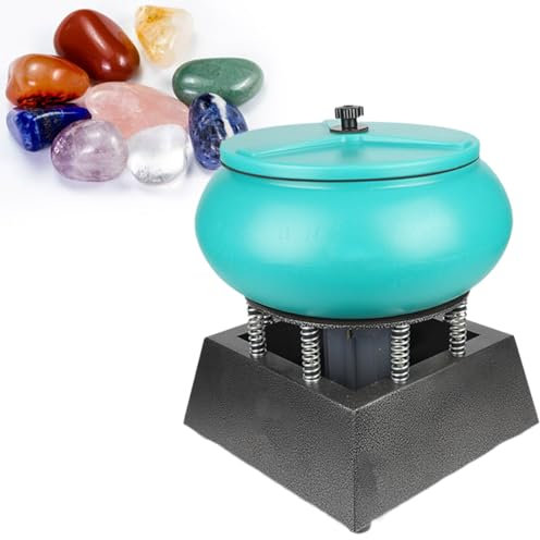 GESAIDES Buratto Vibrante Elettrico Buratto Vibrante per Rocce Buratto per Ciotola Macchina lucidatrice per lucidatura a Vibrazione per Gioielli, lucidatrice Industriale per impieghi Gravosi,12L