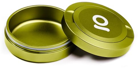 ONGROK ZPuck, Aluminum Pouch Holder, Metal Airtight/Air Proof Storage Container, Preserve Flavor, Sleek and Portable Tin Holder for Pouches & Small Essentials (Green)