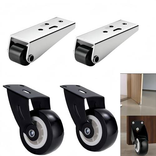 4 ruedas de acero inoxidable, silenciosas y duraderas para plataformas telescópicas, cajones de tatami, daños en puertas y mantenimiento