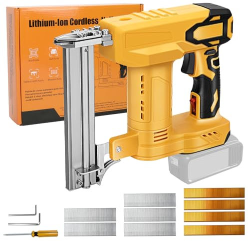 Cordless Nail Gun Compatible with DEWALT 20V Battery,2 Mode, 18 Gauge 5/8 to 1-1/4 Inch,1000pcs Nails/Staples for Upholstery,Carpentry and Woodworking Projects(Tools Only)