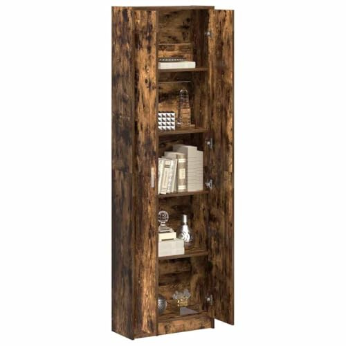 vidaXL Armario Roble Ahumado 55 x 25 x 189 cm Madera de ingeniería | Este armario tiene un acabado moderno en roble ahumado que va bien con diferentes estilos es limpio y sencillo,