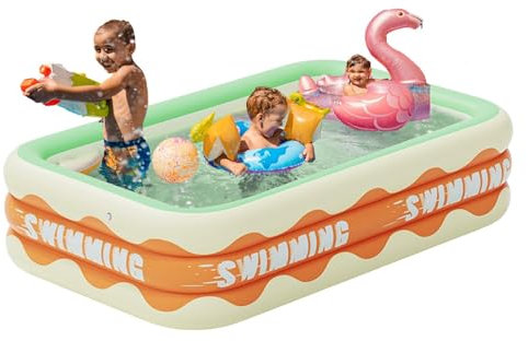 Piscine Gonflable, Piscine Rectangulaire, Piscines Gonflable pour Enfant Et Adultes, Piscines Familiale, Jouets Accessoires pour Activités Familiales, en Plein Air, Été, Jardin