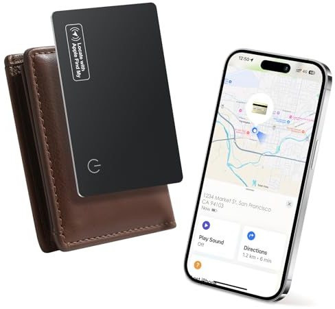 KINDEEP Wallet Tracker Air-Tag Karte (nur iOS) – kompatibel mit Apple Find My, 1.8 mm Ultradünn Bluetooth Tracker Smart Tag Tracking Card Geldbörsen-Finder, IP68 wasserdicht