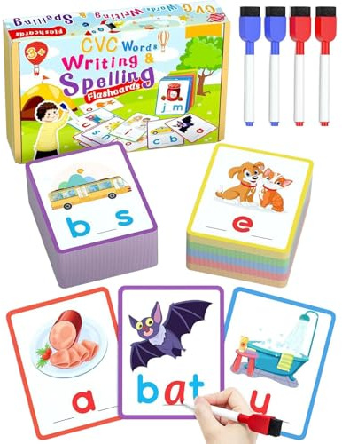 Juegos de palabras para niños, juego de palabras, juguetes educativos con ejercicios de escritura, tarjetas educativas para niños 3, 4, 5, 6 años, preescolar