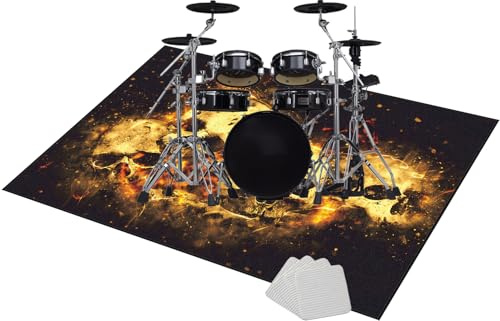 Elektronische Schlagzeug Teppich | Schallschutz Teppich | Drum Teppich | Schallschutzmatte für Bass Drum Snare | Drum Rug | rutschfeste Trommel Teppiche | Music Carpet Innen und Außen 110 x 80 cm
