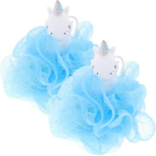 Healifty 2 pezzi Spugne da Bagno Unicorno per Esfoliante Corpo Morbide Palline Doccia in Rete per Bagnetto Ragazzi e Ragazze Produzione Schiuma Ricca Uso Interno ed Esterno