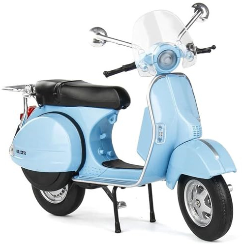 HFMXZHI Motorrad-Modell 1/12 Für Vespa PX125 Spielzeug Roller Diecast Auto Fahrzeug Legierung Motorrad Modell Sound Sammlung Geschenk(Blu)