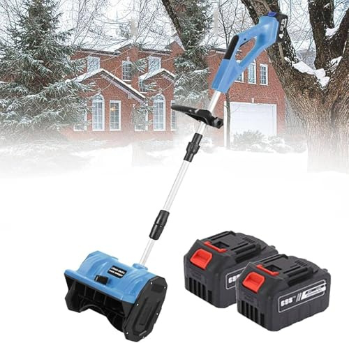 Pala quitanieves eléctrica, soplador de nieve a batería, soplador de nieve inalámbrico, pala eléctrica para quitar nieve, pala quitanieves para entrada vehículos, para terraza, acera y escalón Blue