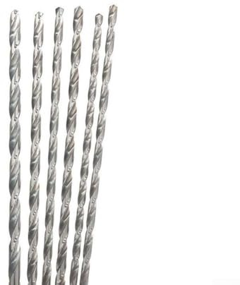 Extra lang für HSS-Bohrer, 200 mm für Metallbohrungen, 4-teiliges Set mit 2/3/4/5/6/7 mm Hochgeschwindigkeitsstahlbohrer für Stahl, Beize (6 mm)
