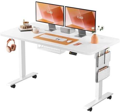 MAIDeSITe Scrivania Regolabile in Altezza,140x70cm Tavolo Sollevabile Elettrico,Standing Desk con Anti Collisione e Funzione Memoria