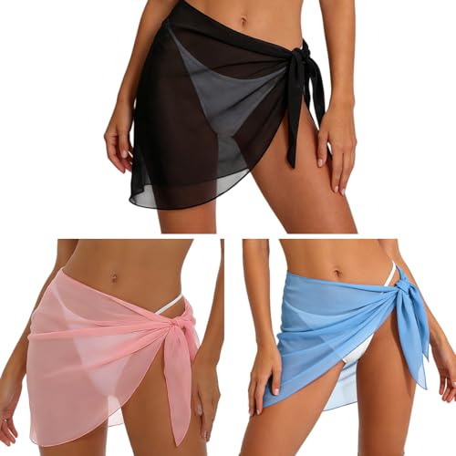 ANBET Sarongs for Women Beachwear, Sarong Swim Skirt Beach Coverups Chiffon, Beachwear Bikini Cover Up