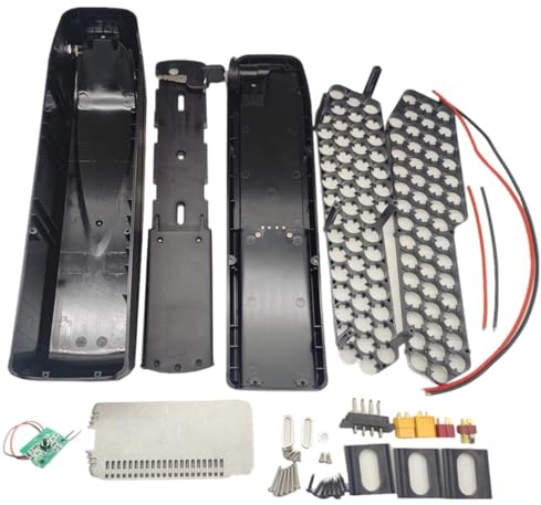 Uqezagpa Caja de baterías de litio para bicicleta eléctrica de 36 V 48 V, 52 x 18650 celdas para bicicletas eléctricas, alta capacidad, durabilidad, carcasa de metal ABS