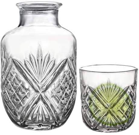 Jarra de noche | Dispensador de enjuague bucal para beber - Jarra de agua para mesa de noche - para líquidos de vino, dormitorio, baño, hogar, cocina, comedor,