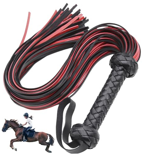 Nukinp Fusta para Montar, látigo de Caballo de Piel sintética para Montar a Caballo, látigos Suaves y duraderos con Mango cómodo para ecuestres, floggers para Disfraz de Cosplay y 1