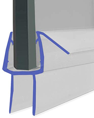 Shower Seal for Screens, Doors or Panels | Fits 4, 5 or 6mm Glass | Straight Fin Shape | Seals Gaps of Up to 10mm | 80cm, 90cm, 140cm or 2m Long | SEAL086 (80cm)