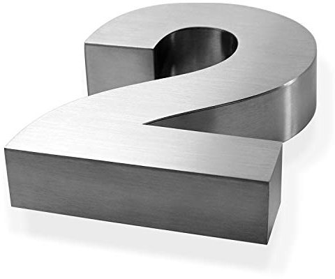 Hausnummer | Edelstahl 3D | 30mm tief, gebürstet und rostfrei, mit Montagematerial (2)