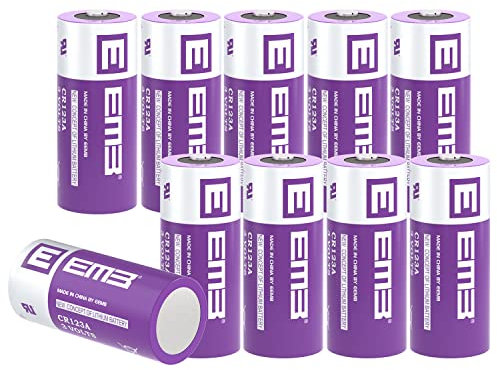 EEMB CR123A 3V Lithium Batterie 1700mAh CR123 Akku Batterien für Garagentoröffner, Miniradio, Alarmsysteme Spielzeug Taschenlampen Kamerablitz (10 Stück)