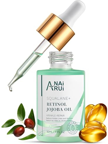 Squalane Retinol Jojoba Oil Moisturizer for Face Hydrate, Nourish, Moisturize Fine Lines and Wrinkles, Wrinkle-Repair Facial Oil for Smoother, Supple Skin 1 fl. Oz