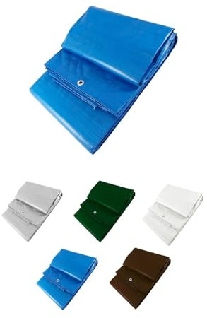 JARDIN202 - Toldo Reforzado Impermeable | Lona Multiusos | con Ojales | Seleccione Medida | 3X5M. (Azul)