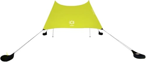 Neso Tält Gigante strandtält, 2,4 m hög, 3,4 x 3,4 m, största bärbara strandskuggan, UPF 50+ solskydd, förstärkta hörn och kylficka (citron)