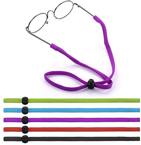 Yolev 5 PCS Adjustable Eyeglass Strap, Sunglasses Strap, Sports Glasses Band, Eye Glasses String Strap Around the Neck for Kids and Adult