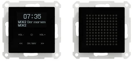 Schneider Electric Merten MEG4375-0303 - Set di prese radio con Bluetooth, per sistema M Merten, radio da incasso DAB, sveglia, colore: Nero