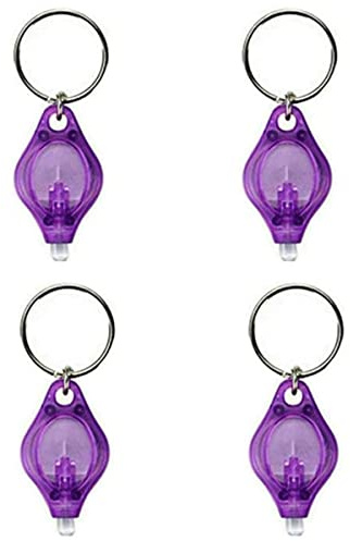 MACHSWON 4 mini linternas de llavero UV para control de dinero, llavero LED con detector de dinero, linterna de luz, color morado