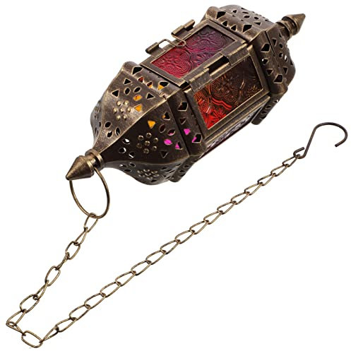 CALLARON Iron Candlestick Ornaments Metal Vintage Holder Hanging Tea Light Decorative for Wedding Home Office Party Wall Creative Moroccan Ornament