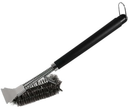 Intirilife Brosse à Grill en Acier Inoxydable avec grattoir - 44 x 8 x 13 cm - Brosse de Nettoyage pour Barbecue à gaz, Barbecue électrique, Barbecue au Charbon de Bois, Grille, etc.